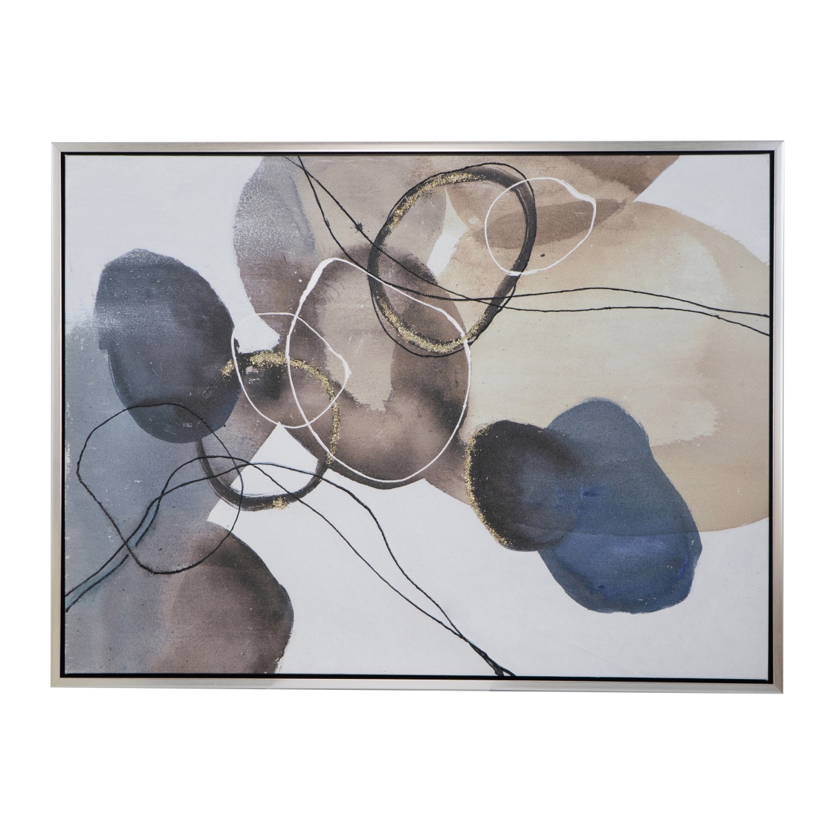 Picture of Benjara BM312795 35 x 47 in. Framed Wall Art&#44; Landscape Abstract Watercolor&#44; Modern White - Blue
