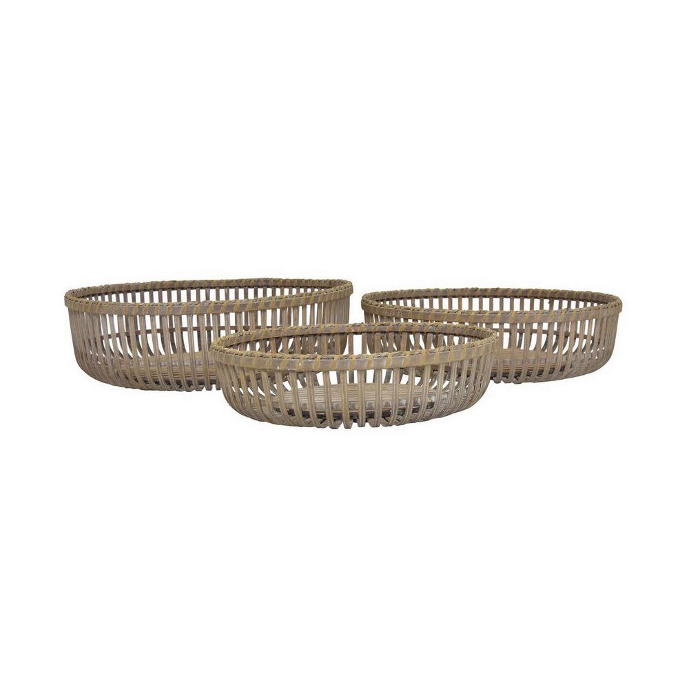 Picture of Benjara BM312551 Decorative Baskets with Varying Sizes&#44; Brown - Set of 3