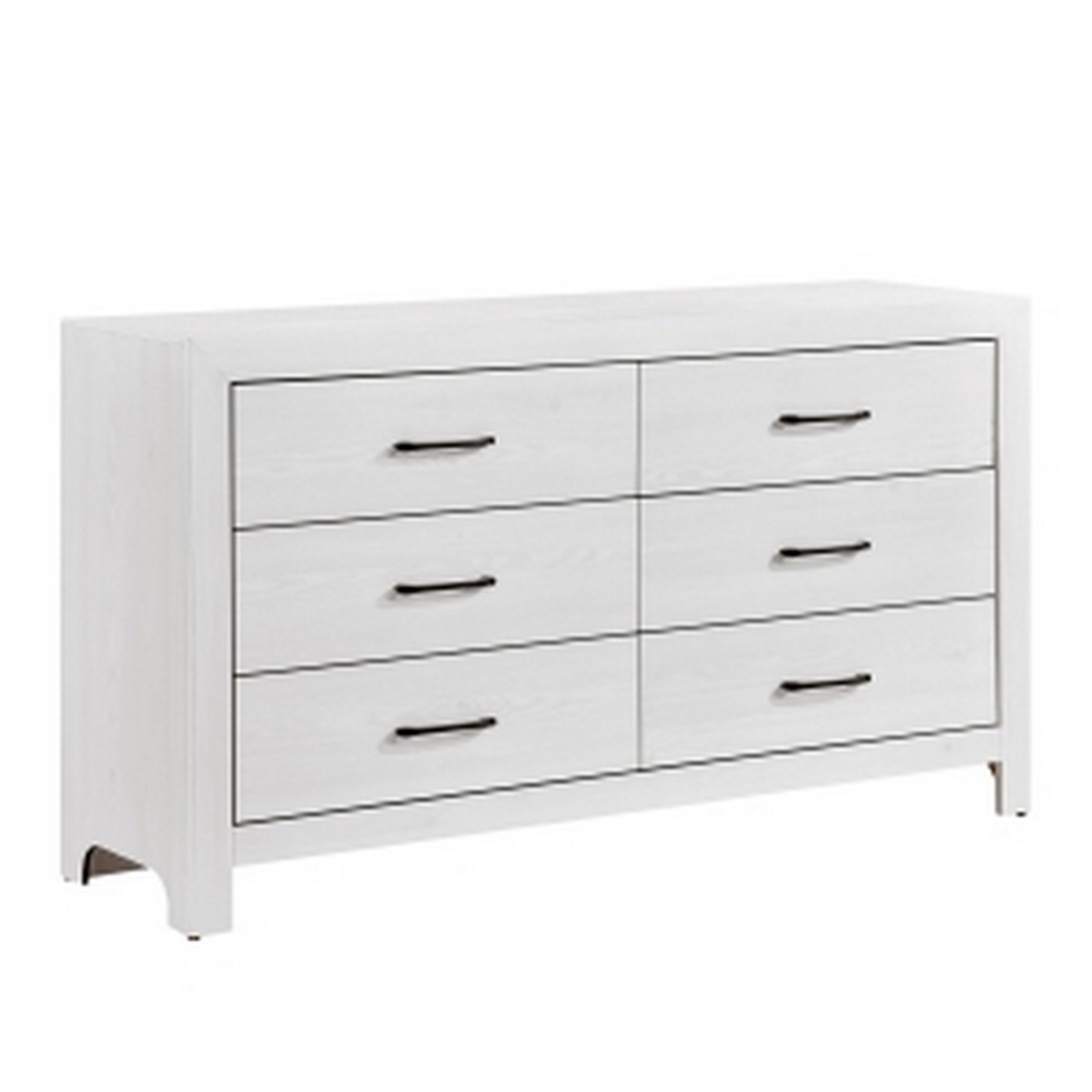 Picture of Benjara BM313330 59 in. Eby 6 Drawers Wide Dresser with Black Nickel Handles&#44; White Finish