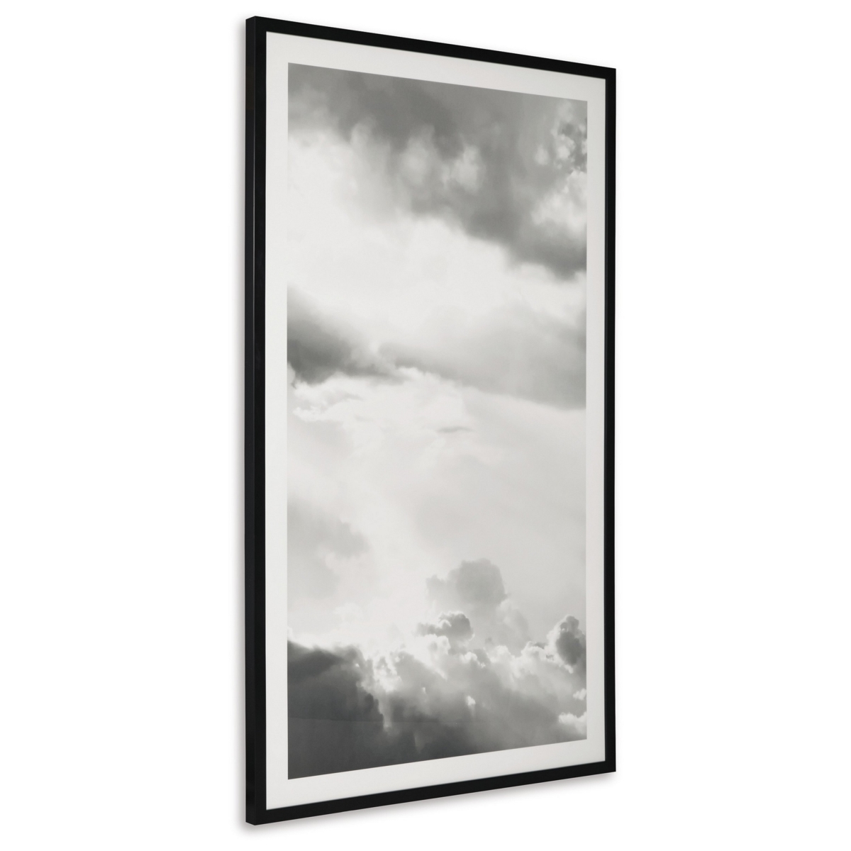Picture of Benjara BM313416 37 x 63 in. Cloudy Sky Wrapped Canvas Wall Art Decor with D Ring&#44; Black & White