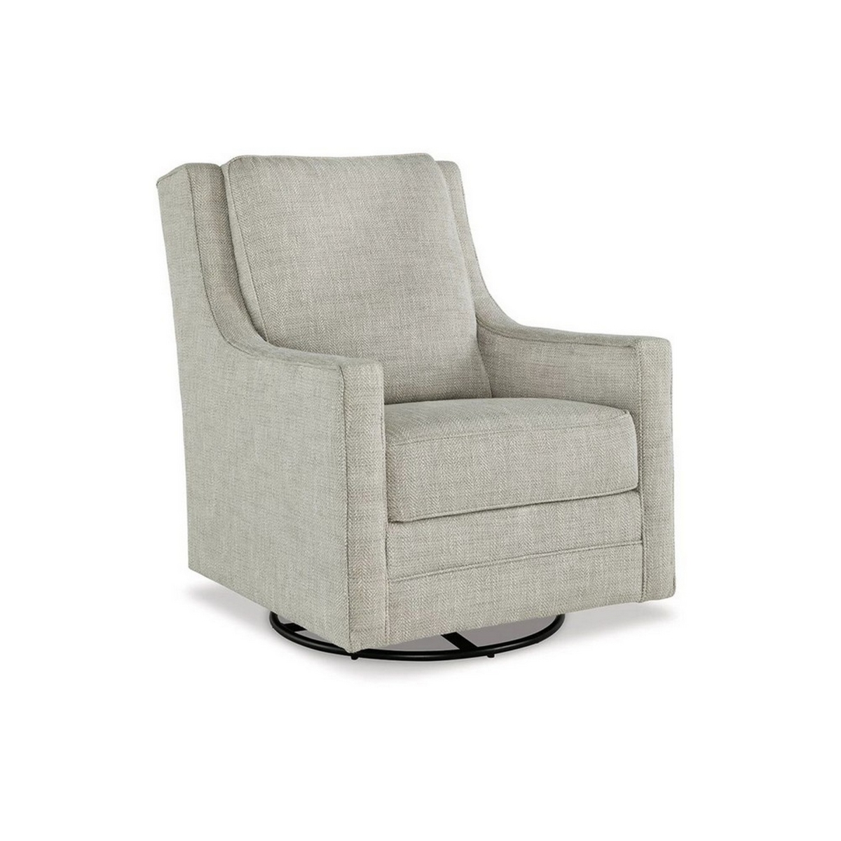 Picture of Benjara BM313402 37 in. Kria Swivel Accent Armchair with Slope Arms&#44; Gray Polyester Upholstery