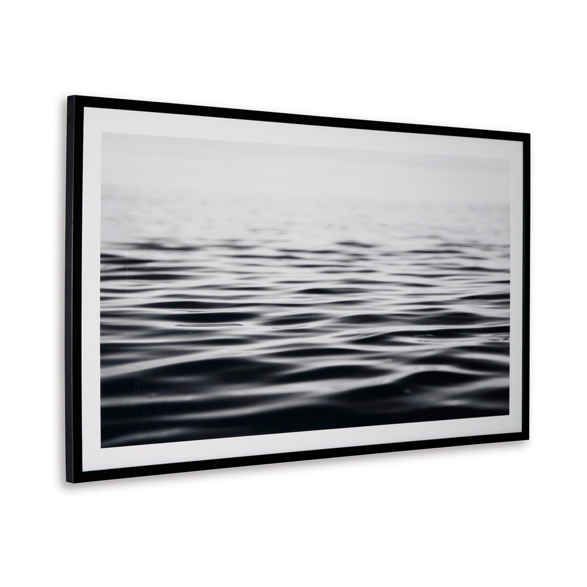 Picture of Benjara BM313414 37 x 62.6 x 1.5 D Wall Art Decor with Waterscape & Wrapped Canvas D-Ring&#44; Black & White