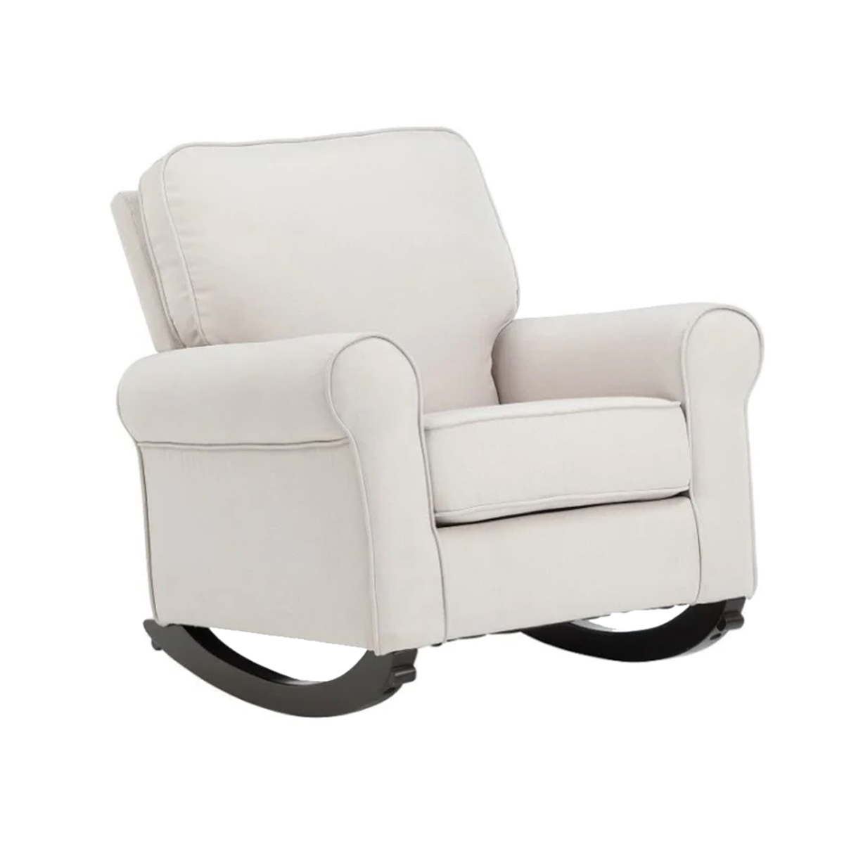 Picture of Benjara BM312355 37 x 37 x 35 in. Rocking Chair with Pocket Coil Seat & Wood Frame&#44; Soft Beige Upholstery