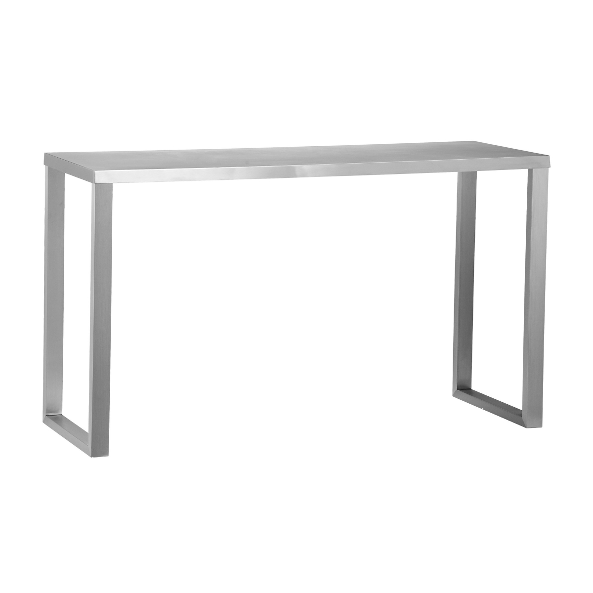 Picture of Benjara BM315100 Tom 53 in. Console&#44; Rectangular Top&#44; Square Legs - Chrome Brushed Metal
