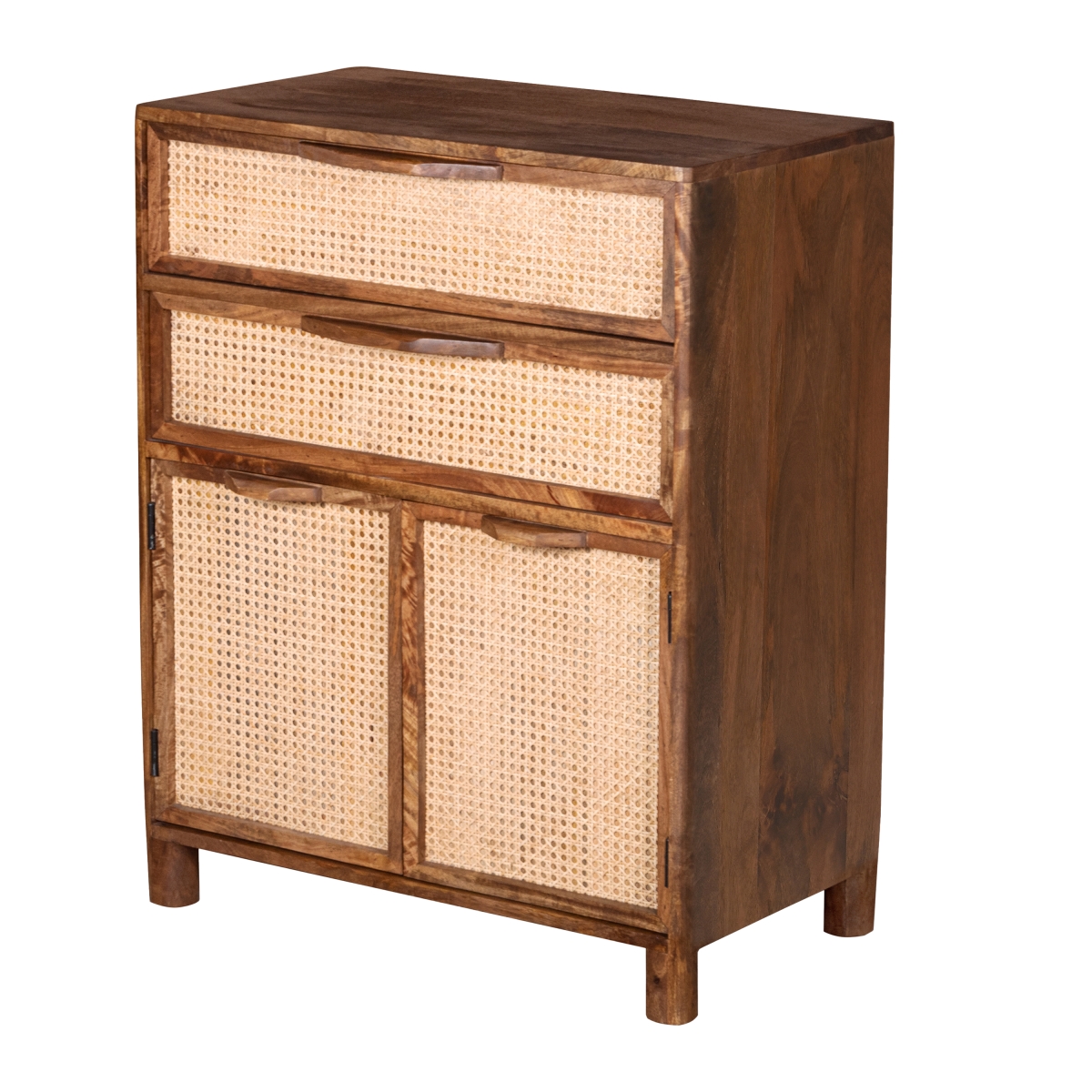 Picture of The Urban Port UPT-301716 35 in. Mia Tall Dresser Chest with Woven Cane Cabinet Doors & Drawer Fronts&#44; Handcrafted Natural Mango Wood&#44; Brown