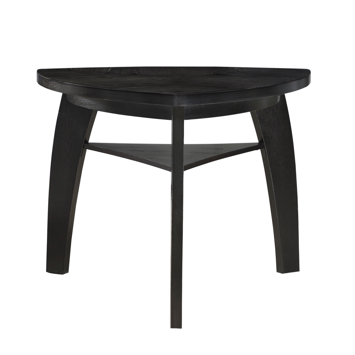 Picture of Benjara BM314590 41 in. Elsaa Bar Height Table&#44; Triangular - 1 Open Shelf Black Solid Wood