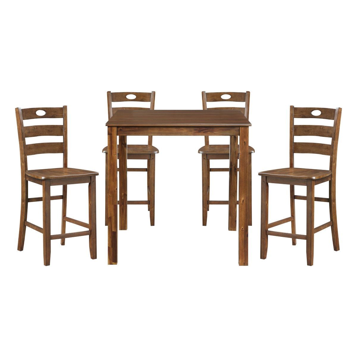 5 Piece Tori Counter Height Dining Set with Square Table & 4 Chairs - Brown -  DeluxDesigns, DE4376826