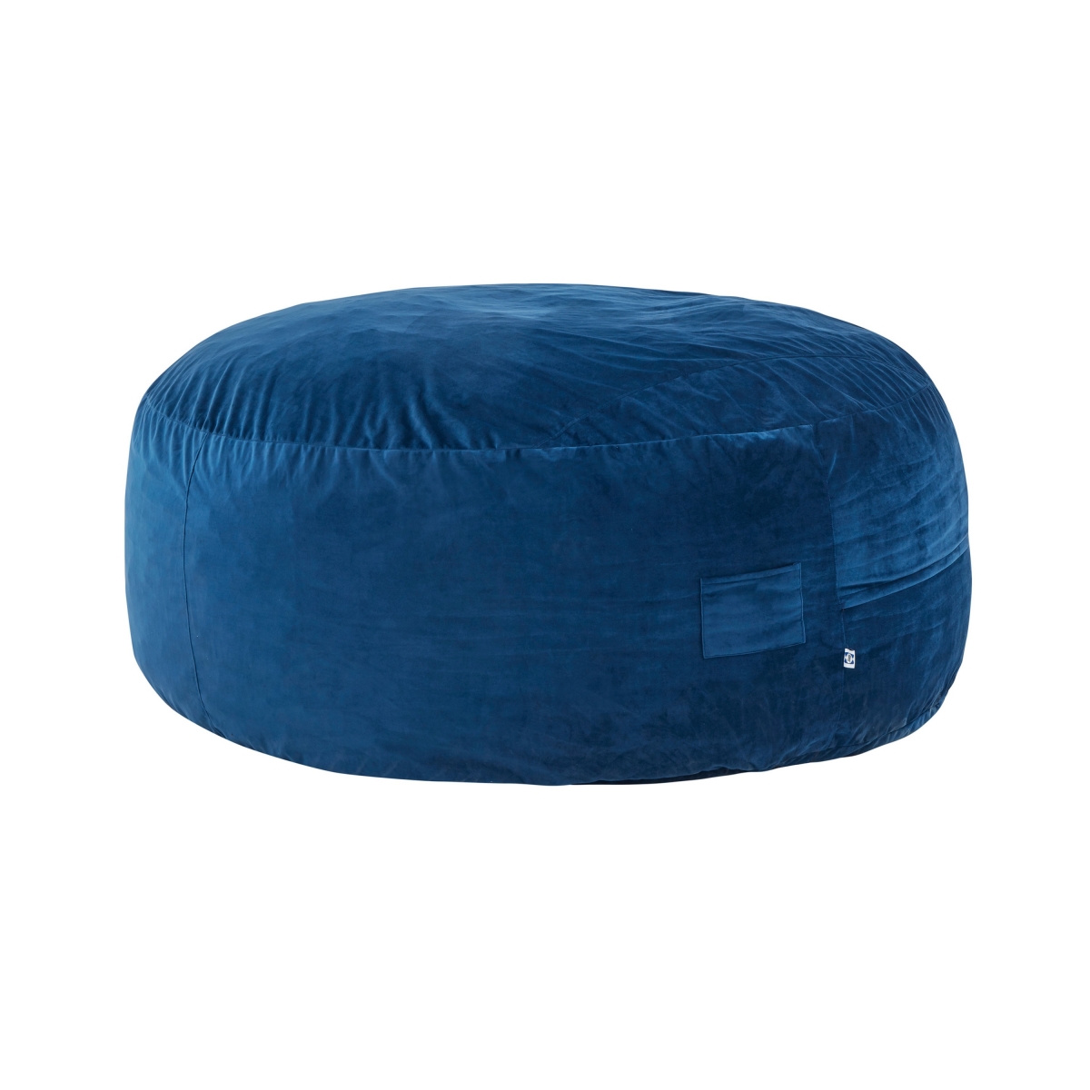 Picture of Benjara BM314704 70 in. Olio Bean Bag with Round&#44; Foam Filling&#44; Velvet Upholstery&#44; Navy Blue
