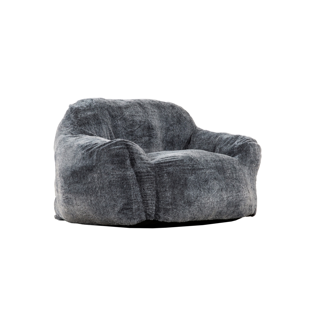 Picture of Benjara BM314709 45 in. Bean Bag Chair with Memory Foam&#44; Faux Rabbit Fur&#44; Grayish Blue