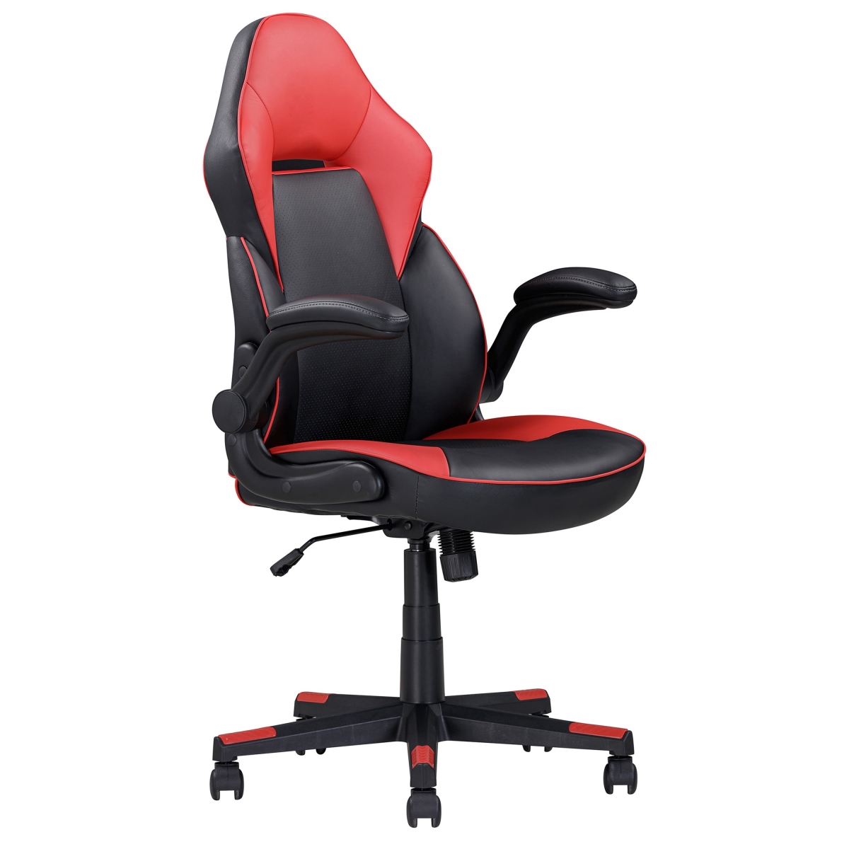 Picture of Benjara BM314718 28 in. Office Gaming Chair with 360 deg Swivel&#44; Faux Leather&#44; Red & Black