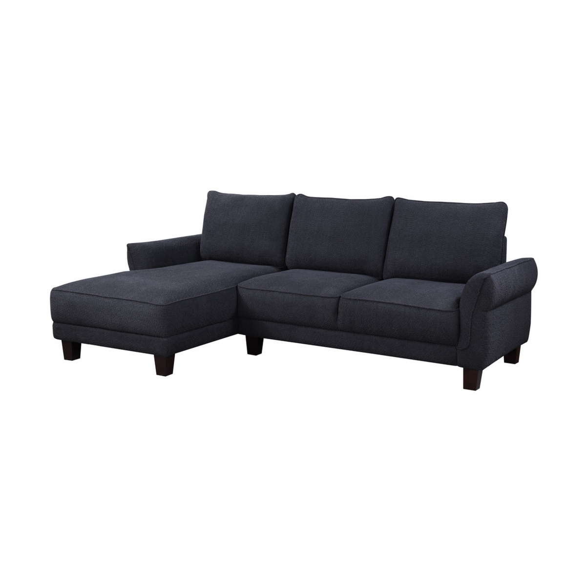 Picture of Benjara BM315473 96 in. Ele Wide Sectional Sofa with Left Facing Chaise - Sherpa & Wood - Black & Brown