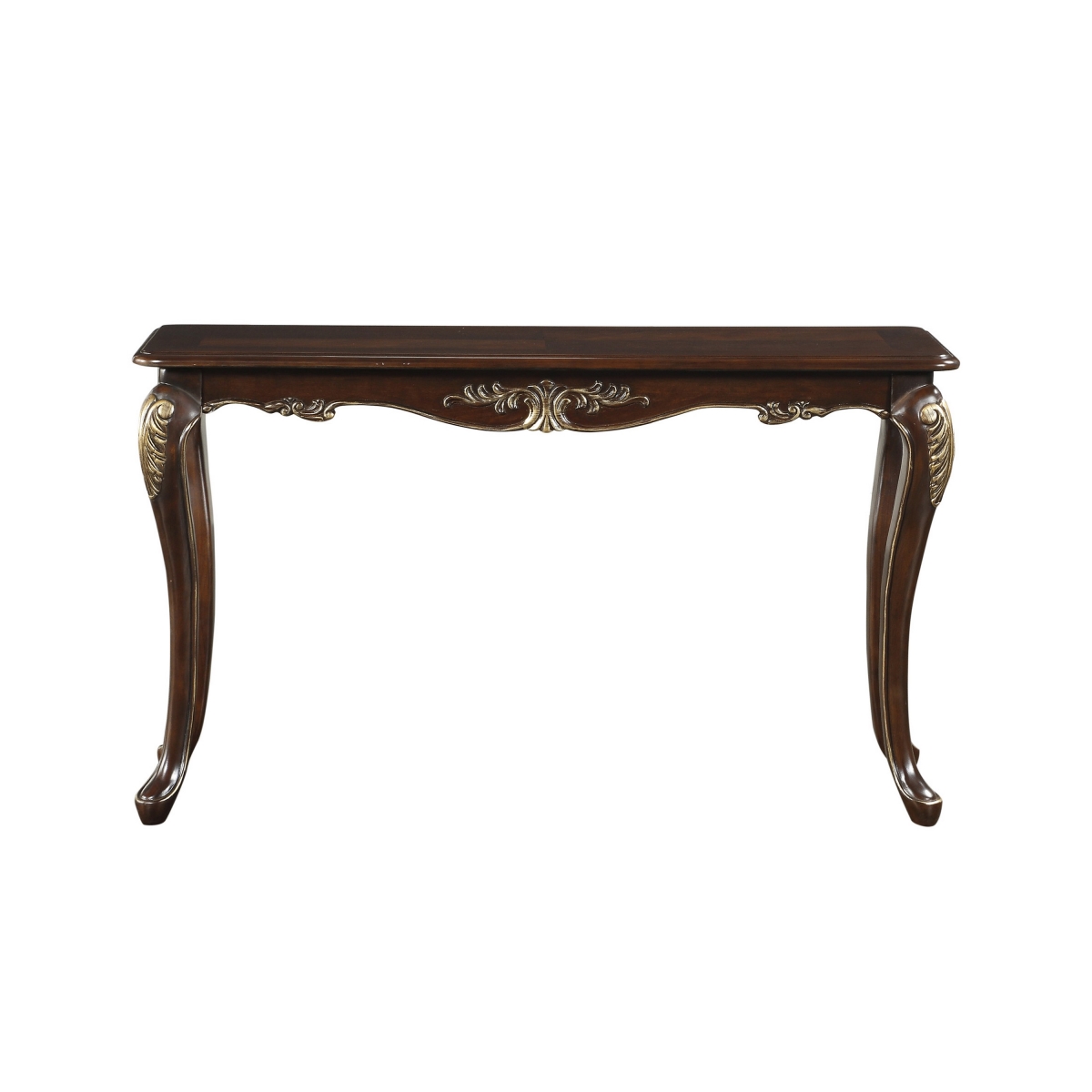 Picture of Benjara BM316734 52 in. Croy Classic Cabriole Legs Cherry Brown & Gold Sofa Table