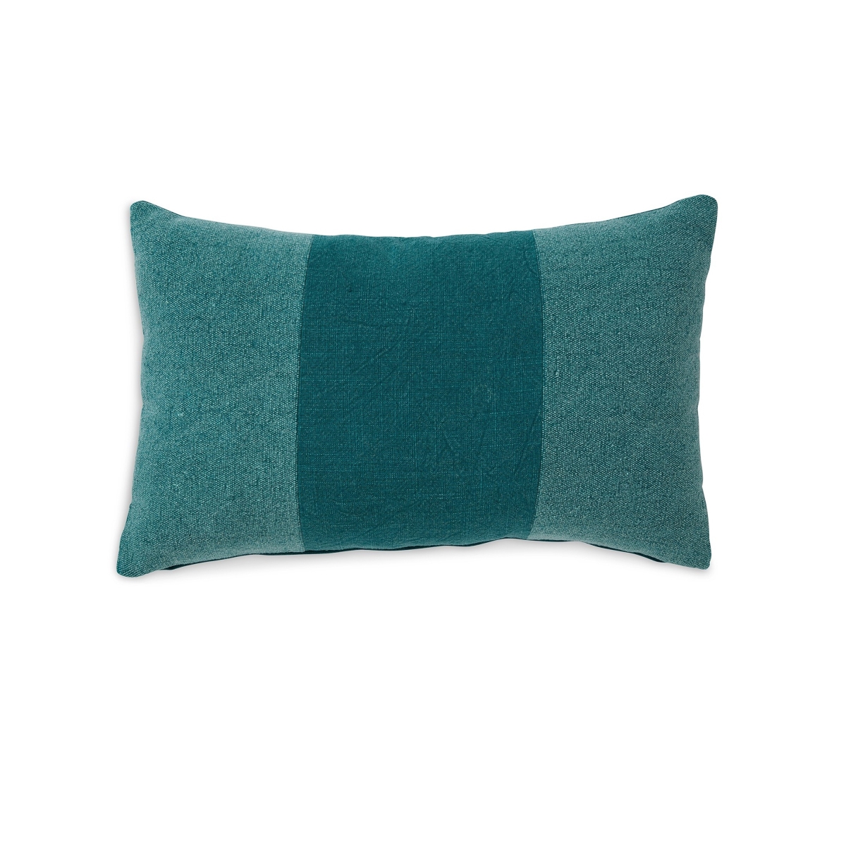 Picture of Benjara BM318676 14 x 22 in. Ako Sto ashed Striped Teal Blue Rectangle Lumbar Pillow&#44; Set of 4