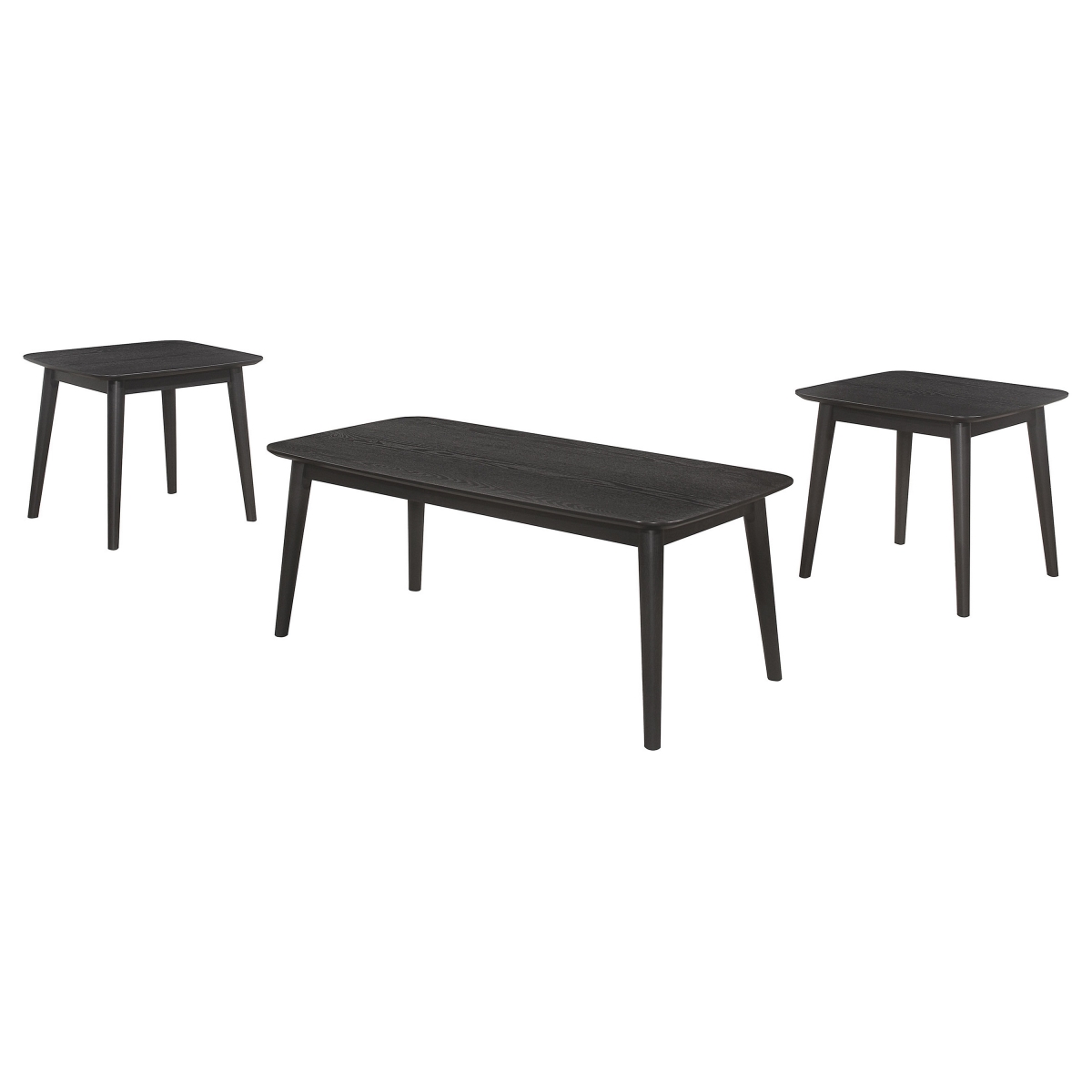 Picture of Benjara BM318979 Carey Black Hardwood Living Room Set with 1 Coffee Table & 2 End Tables - 3 Piece