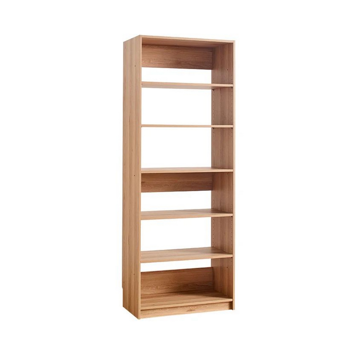 Picture of Benjara BM319591 Dee Modular Closet System with 5 Tier Storage Shelves - Oak Brown & Black Wood