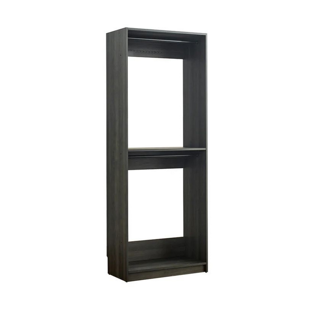 Picture of Benjara BM319592 Dee Modular Closet System with 2 Compartments & 2 Hanging Rods - Gray & Black Finish