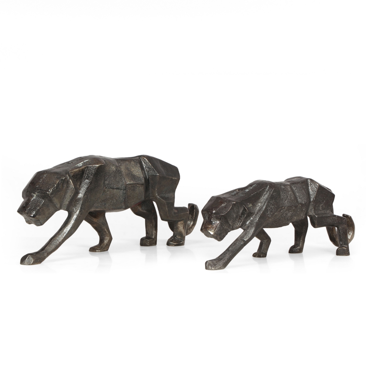Picture of Benjara BM323820 Tabletop Leopard Figurine&#44; Textured Finish - Black - Aluminum - Set of 2