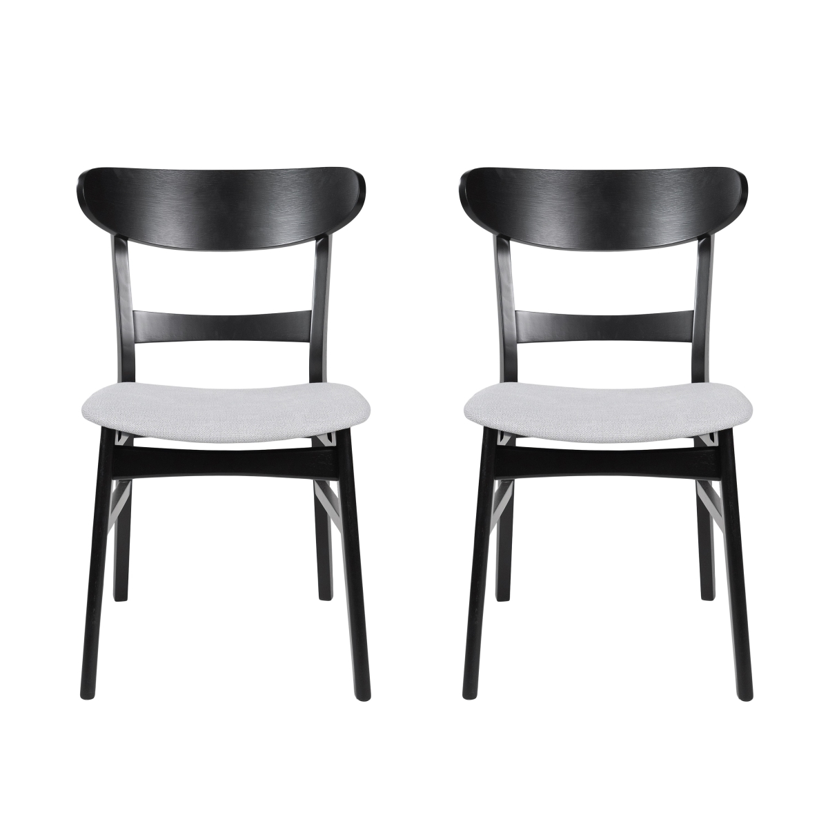 Picture of Benjara BM323932 Cole Dining Chair&#44; Curved Open Back - Beige Padded Seat & Black - Set of 2
