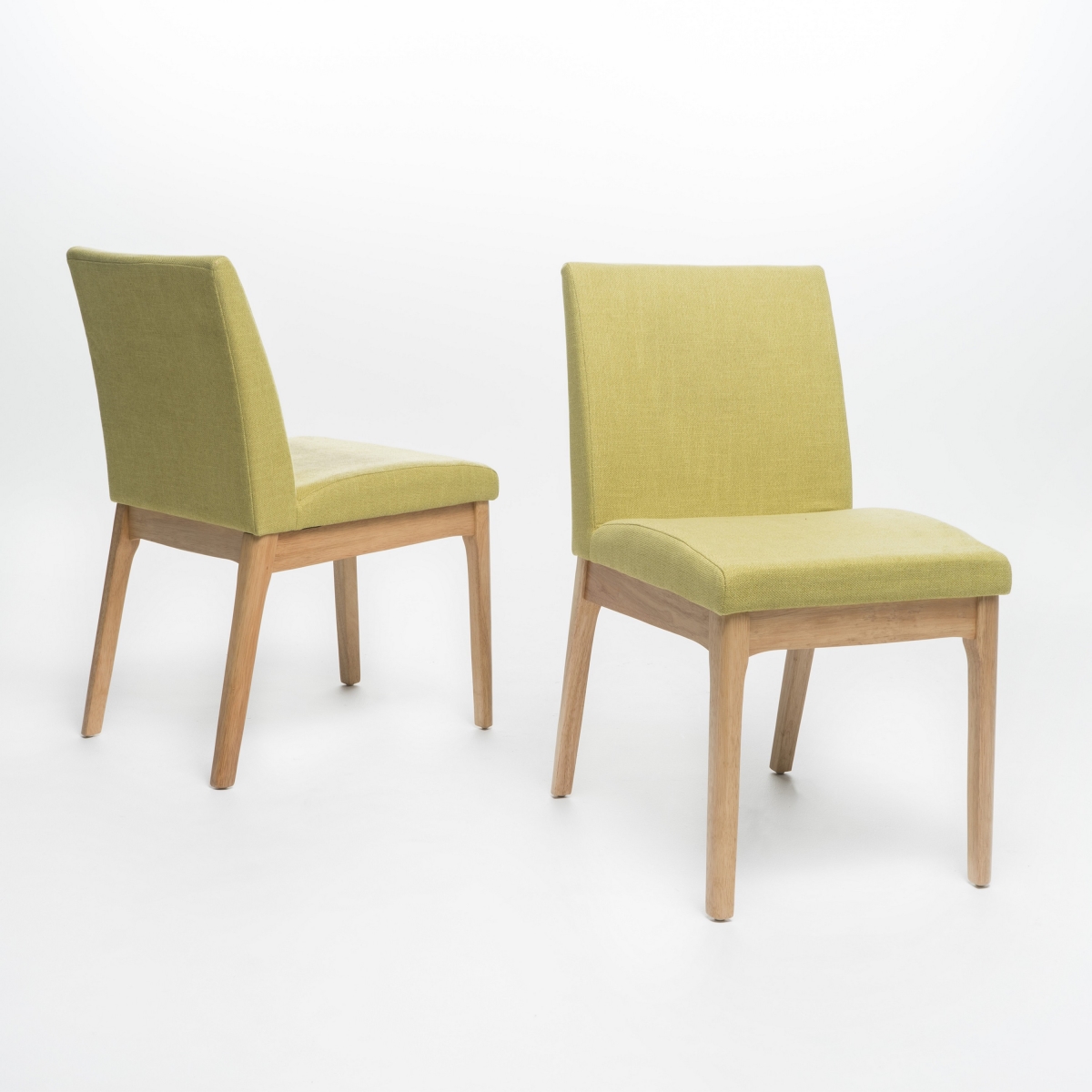 Picture of Benjara BM323936 Dining Chair&#44; Modern Green Padded Back & Seat - Brown Legs - Set of 2
