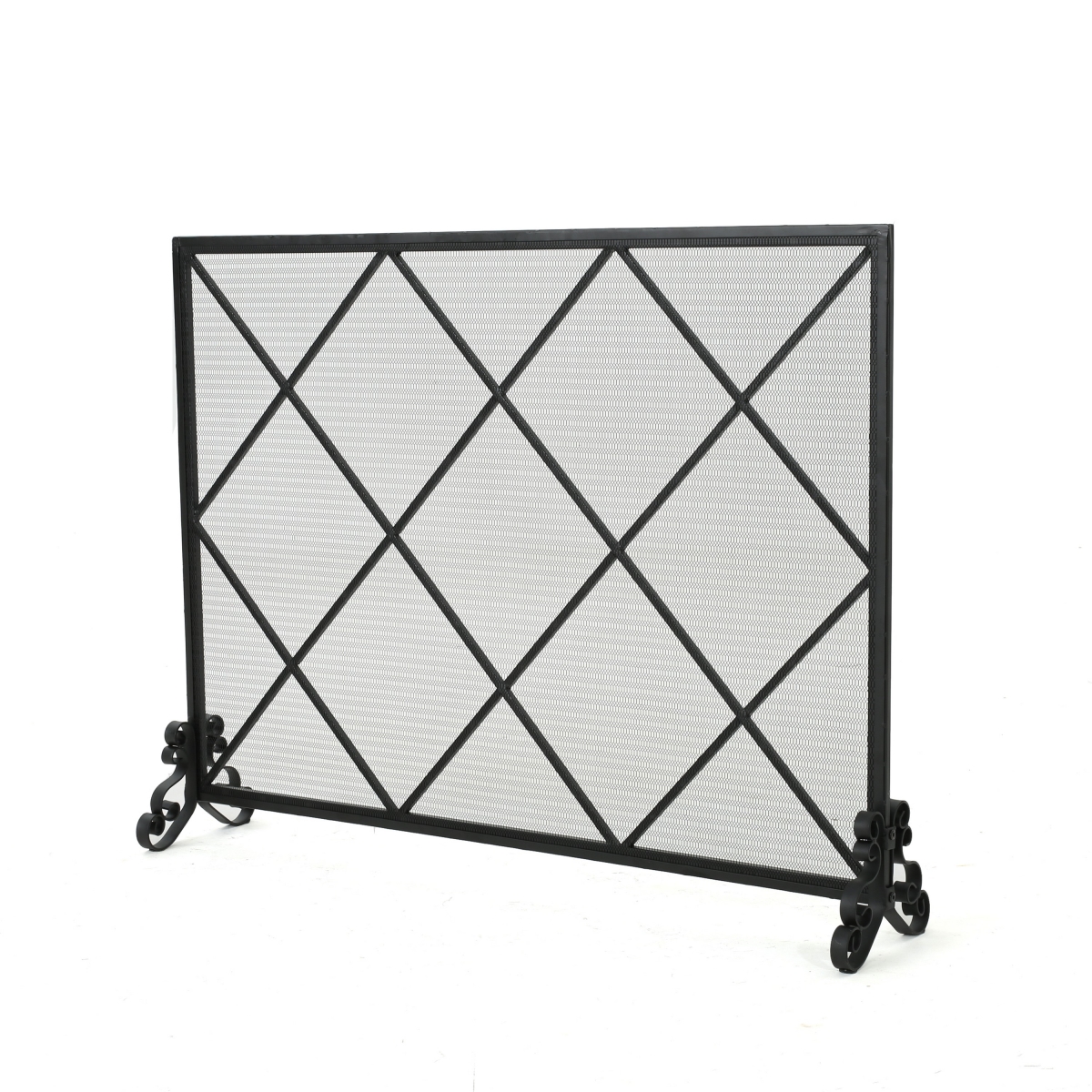 Picture of Benjara BM324932 41 x 32 in. Fireplace Screen&#44; Classic Diamond Shape with Mesh - Black Finish