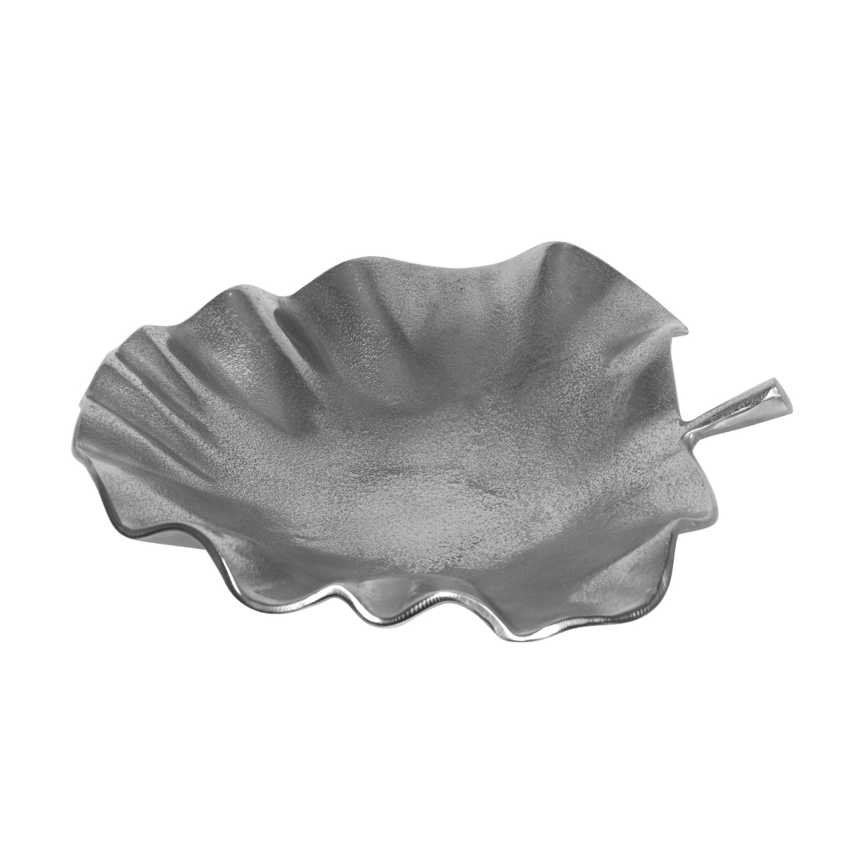 Picture of Benjara BM324935 Leaf Shape Design Aluminum Silver Finish Decorative Tray Plate&#44; Multi Color