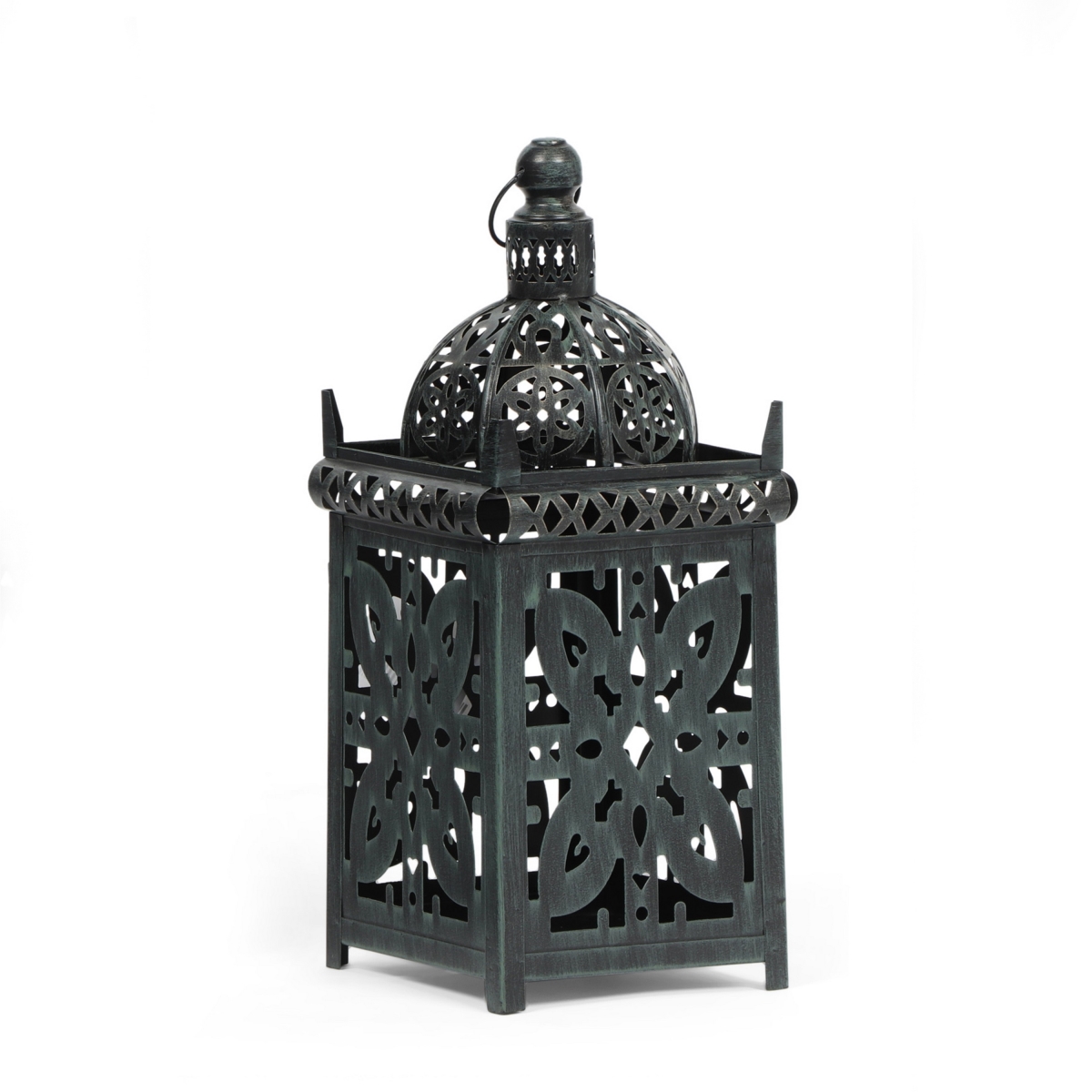 Picture of Benjara BM324939 15 in. Sus Candle Iron Metal Cover Holder Lantern with Dome Lid&#44; Black
