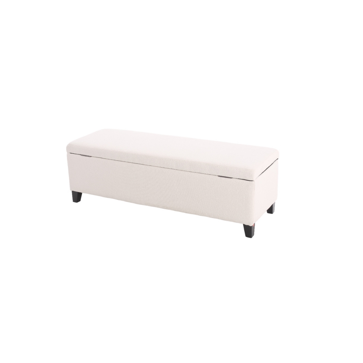 Picture of Benjara BM325071 51 in. Elias Rectangular Fabric Ottoman Bench with Storage&#44; White & Black
