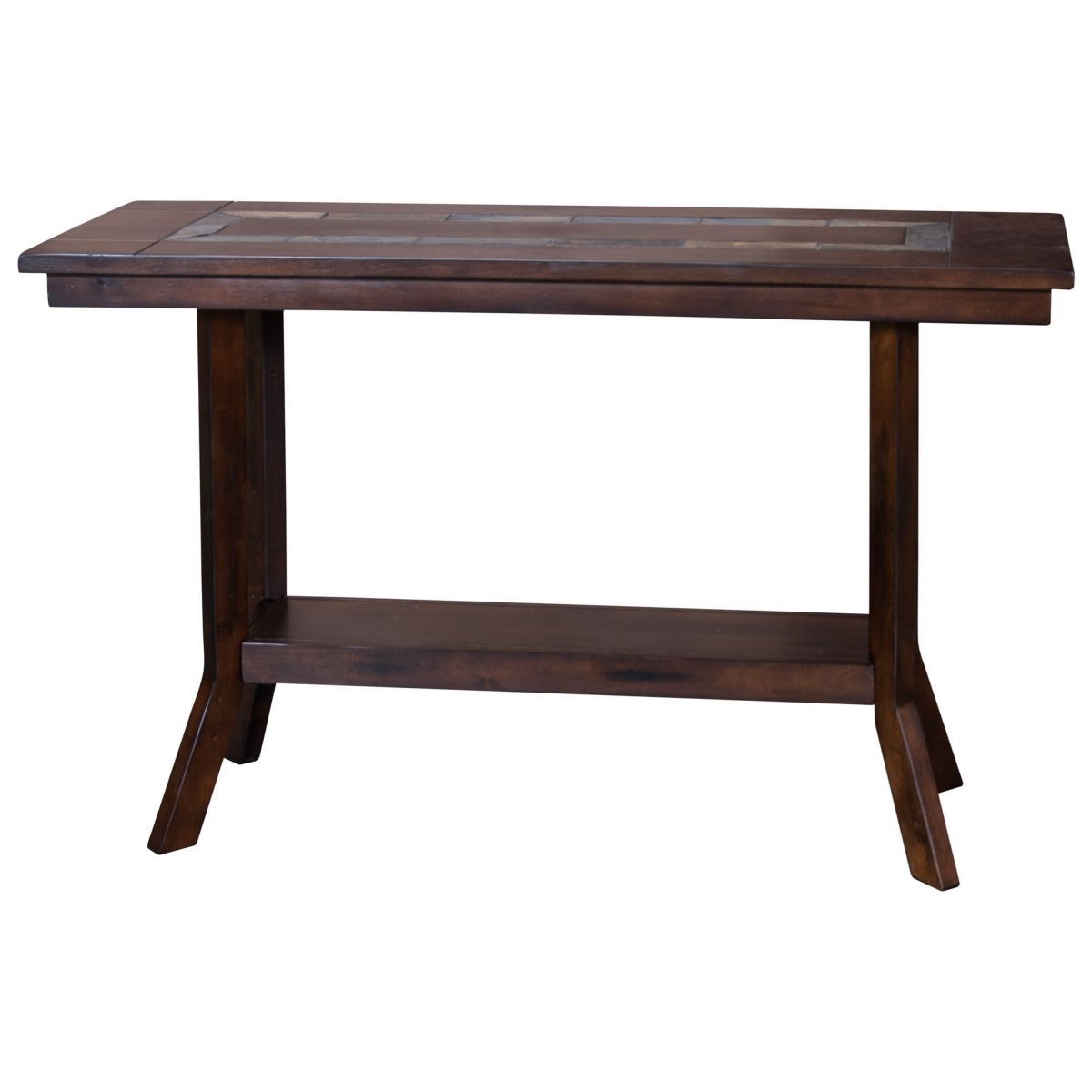 Picture of Benjara BM325495 49 in. Odel Rectangular Sofa Table&#44; 1 Shelf - Dark Brown Mahogany