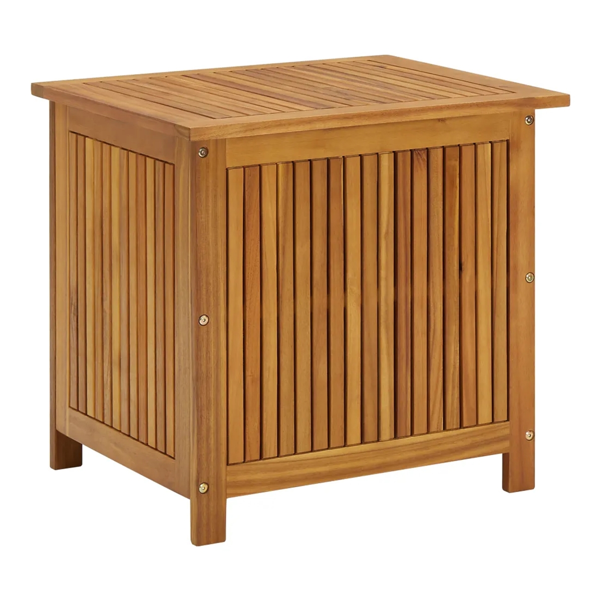 Picture of Benjara BM325596 Outdoor Slatted Frame Storage Box Table&#44; Acacia Wood with Flip Top - Brown