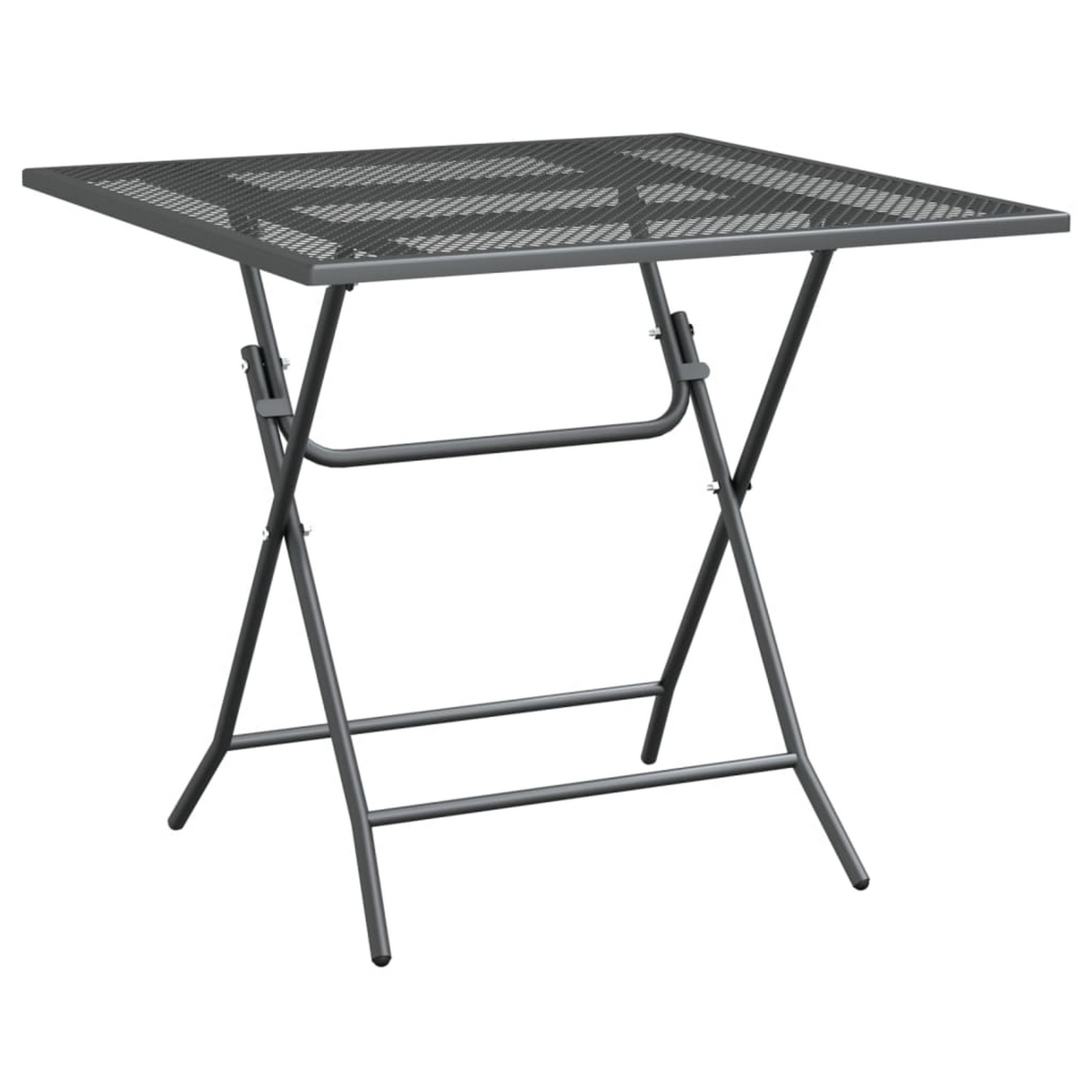 Picture of Benjara BM325621 32 in. Zofi Square Outdoor Foldable Patio Table&#44; Gray Mesh Metal