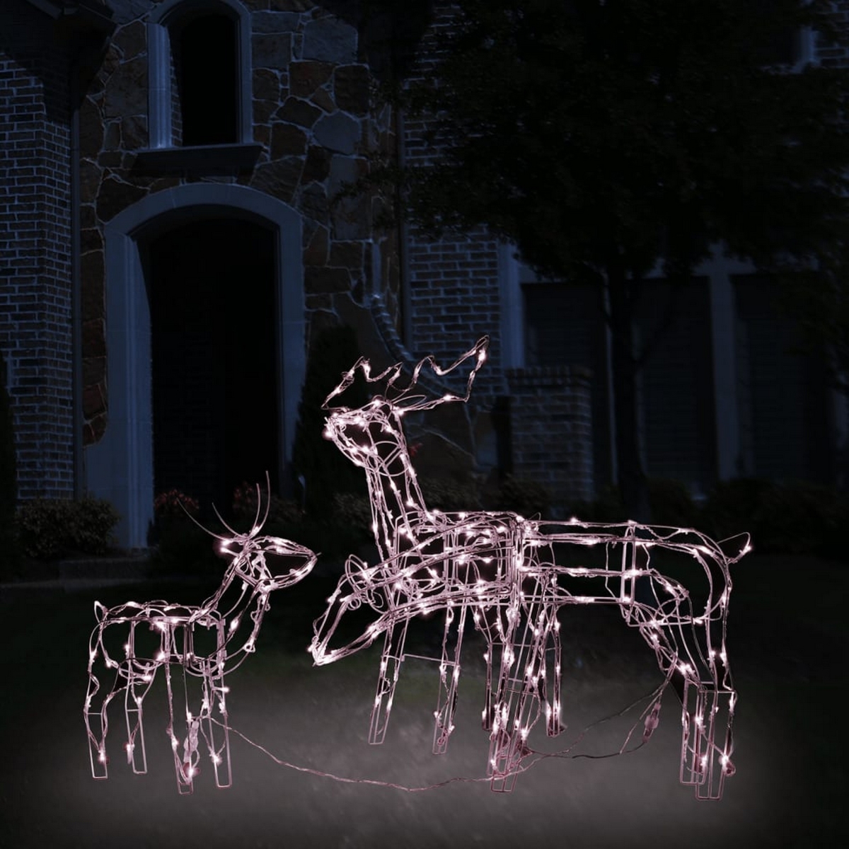 Picture of Benjara BM325632 Meyi Outdoor Reindeer Family Christmas Decoration&#44; 229 Warm White LED - 3 Piece