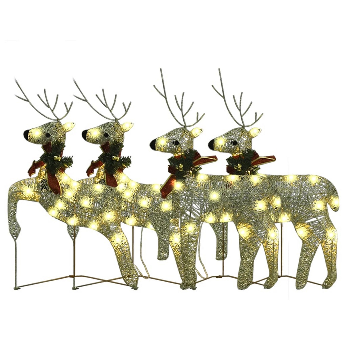 Picture of Benjara BM325638 Garden Outdoor Reindeer Christmas Decoration&#44; 80 Gold Yellow LED - 4 Piece