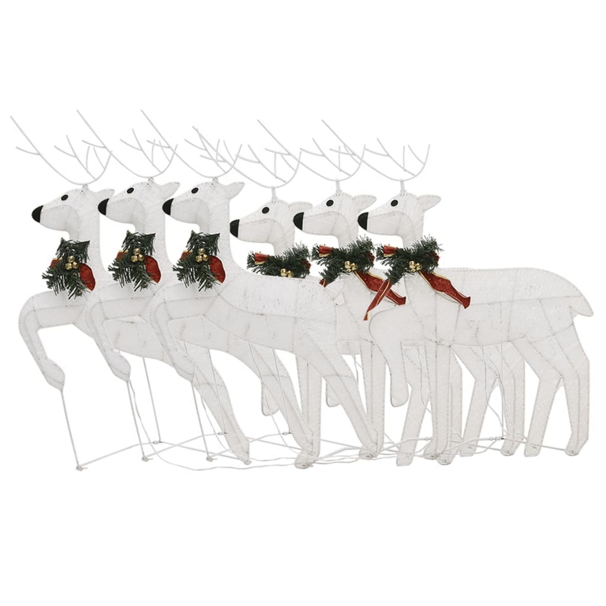 Picture of Benjara BM325725 Garden Reindeer Christmas Decoration Set&#44; 120 LED - Cool White - 6 Piece