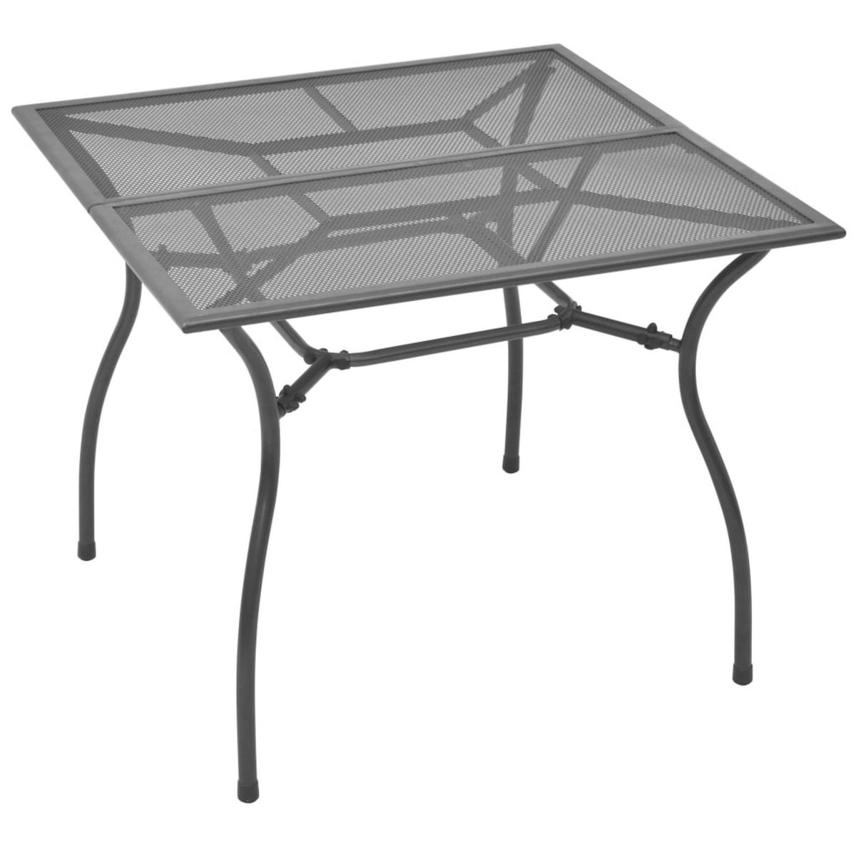 Picture of Benjara BM325732 35 in. Outdoor Square Mesh Top Patio Dining Table&#44; Classic Gray Metal