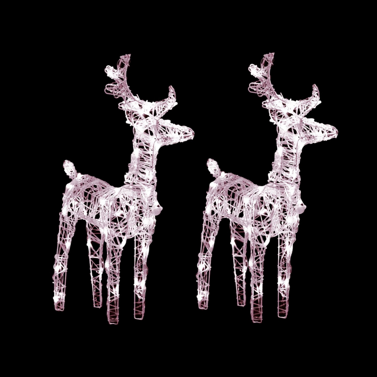 Picture of Benjara BM325755 Christmas Reindeer&#44; Acrylic & 40 Warm White LED Lights - Set of 2