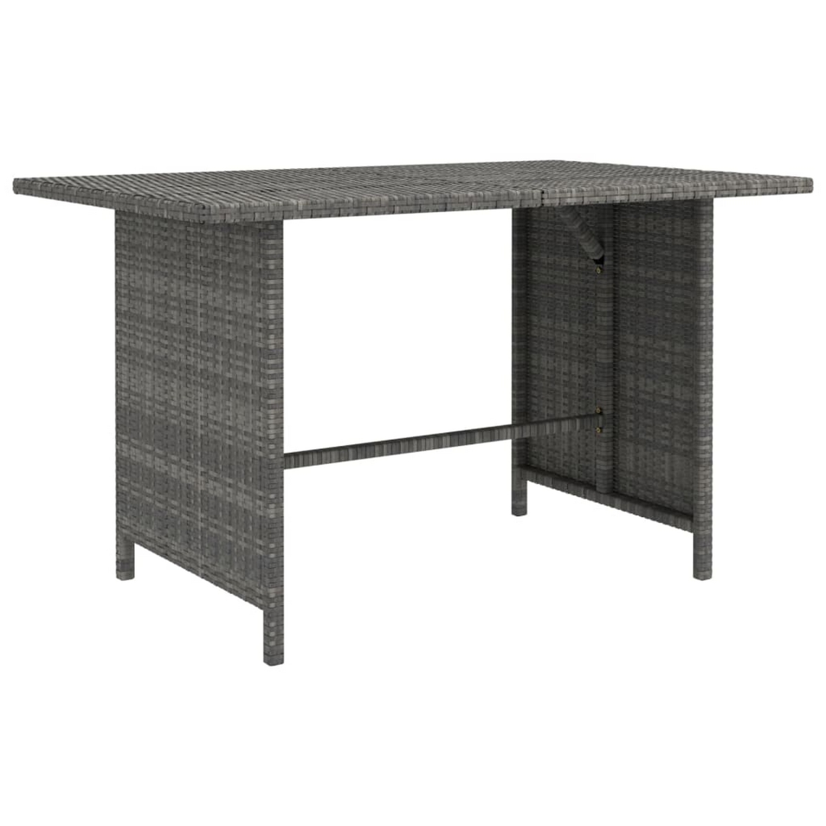 Picture of Benjara BM325773 43 in. Outdoor Rectangular Top Dining Table&#44; Dark Gray Poly Rattan