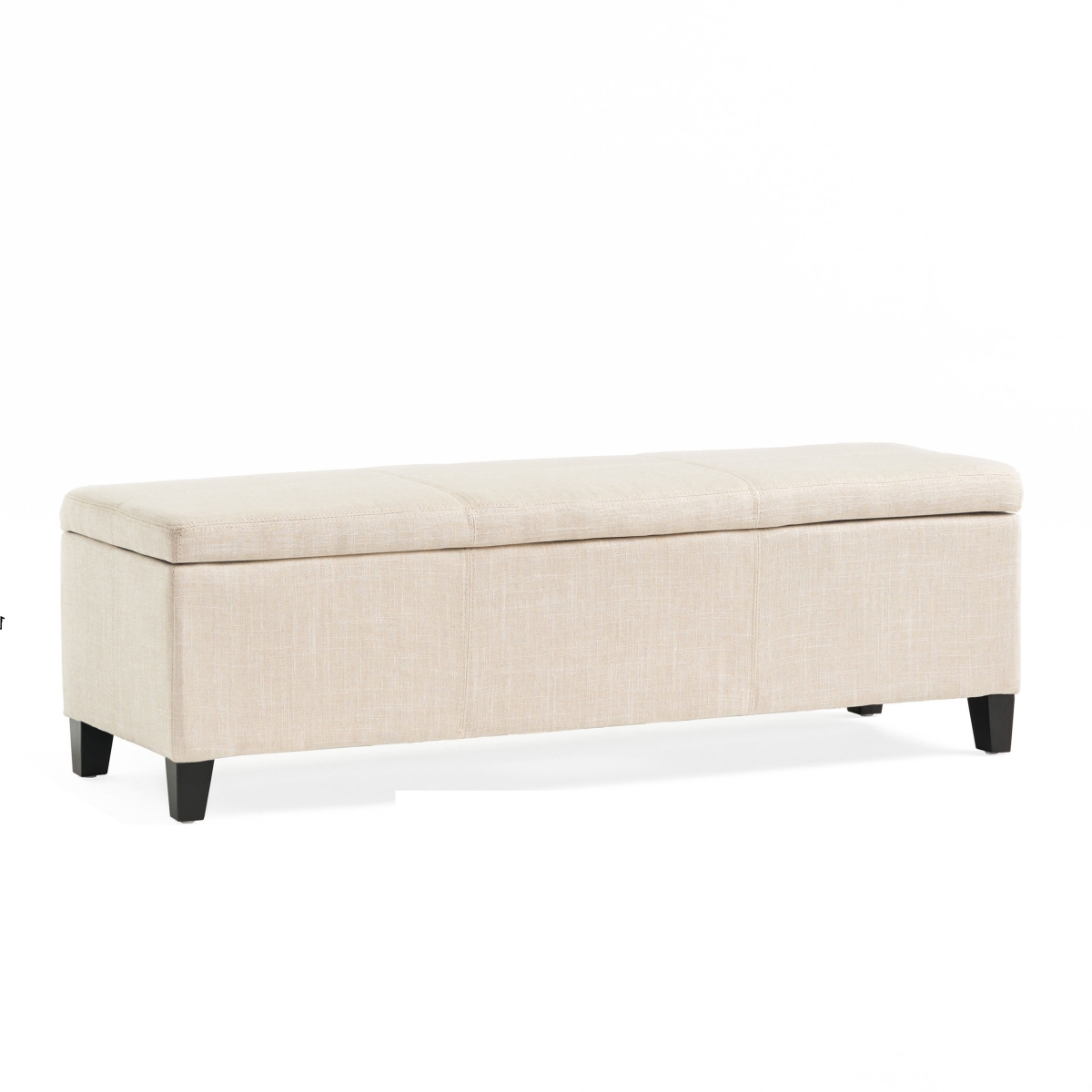 Picture of Benjara BM327090 51 in. Elias Storage Ottoman Bench - Detailed Beige Faux Leather