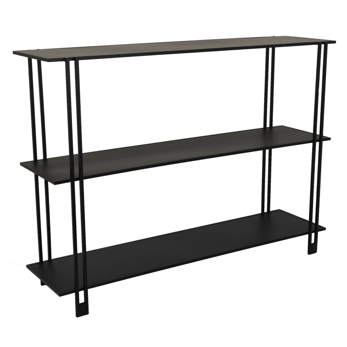 Picture of Benjara BM324632 44 in. Rasha 3-Tier Storage Rack with Spacious Shelves&#44; Black Metal