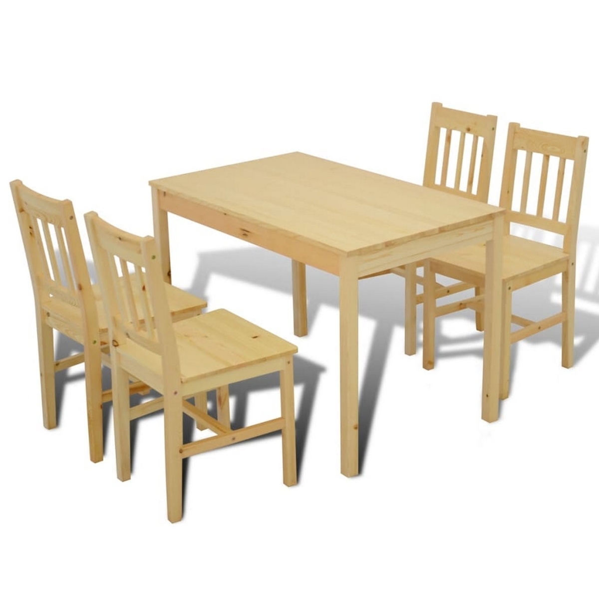 Picture of Benjara BM325667 5 Piece Dining Table Set with 4 Side Chairs & Natural Brown Pine Wood