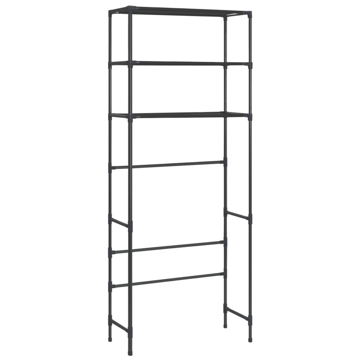 Picture of Benjara BM325900 3-Tier Over the Washer Laundry Storage Rack with 67 in. Tall Black Steel
