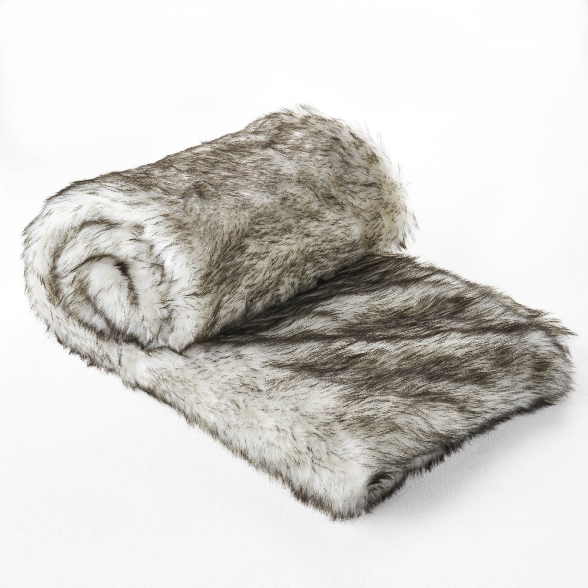 Picture of Benjara BM327729 50 x 60 in. Throw Blanket with Soft Faux Fur Design&#44; Heather Gray
