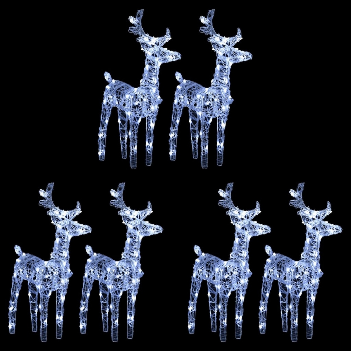 Picture of Benjara BM325879 6 Piece Outdoor Christmas Reindeer Set with 240 Cool White LED Lights