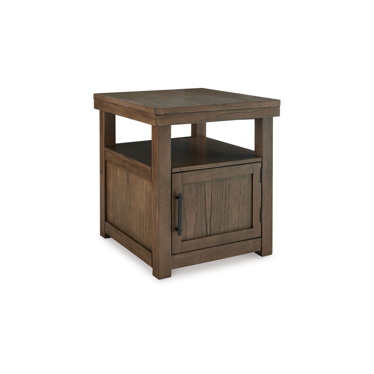 Picture of Benjara BM327361 26 in. Olaf Side End Table with Open Shelf & Cabinet&#44; Brown Acacia Wood