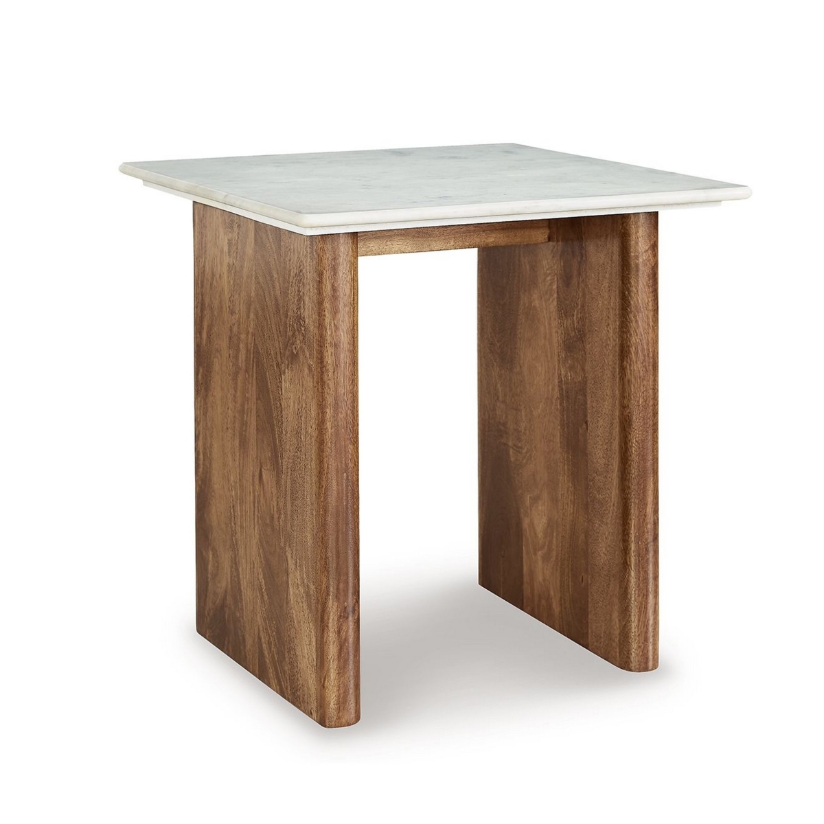 Picture of Benjara BM327428 24 in. Wrenn Rectangle Side End Table with Marble Top&#44; Brown & Mango Wood