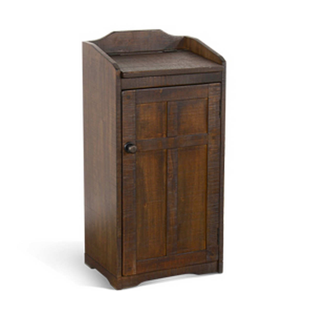 Picture of Benjara BM323736 Homestead Trash Box with 34 in. Tall & Rough Sawn Mahogany&#44; Dark Brown