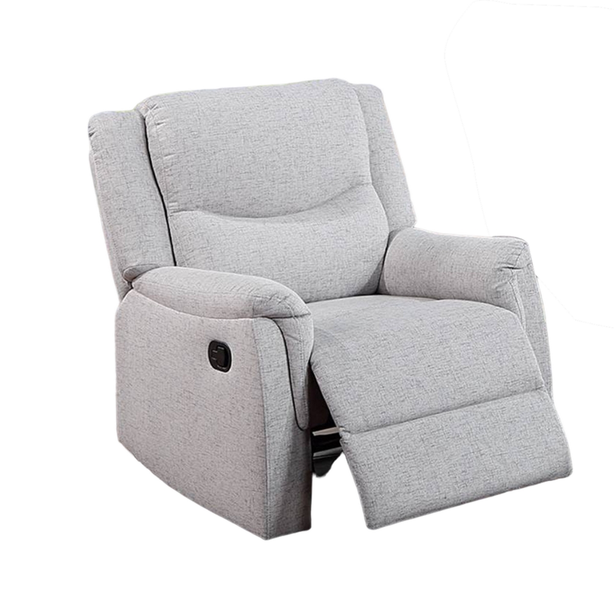Picture of Benjara BM326075 Ammy Manual Recliner Chair with Pillow Arms & Solid Wood&#44; White Faux Burlap