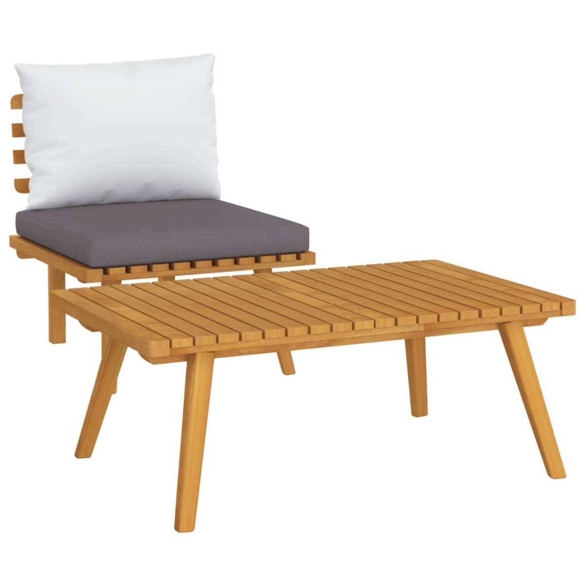 Picture of Benjara BM326315 2 Piece Roma Modular Outdoor & Table Set with Solid Wood&#44; Gray & White