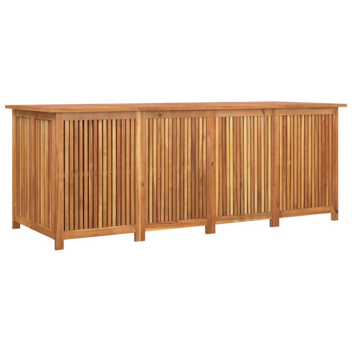 Picture of Benjara BM326338 79 in. Outdoor Storage Box with Lift Top&#44; Fluted Brown Acacia Wood