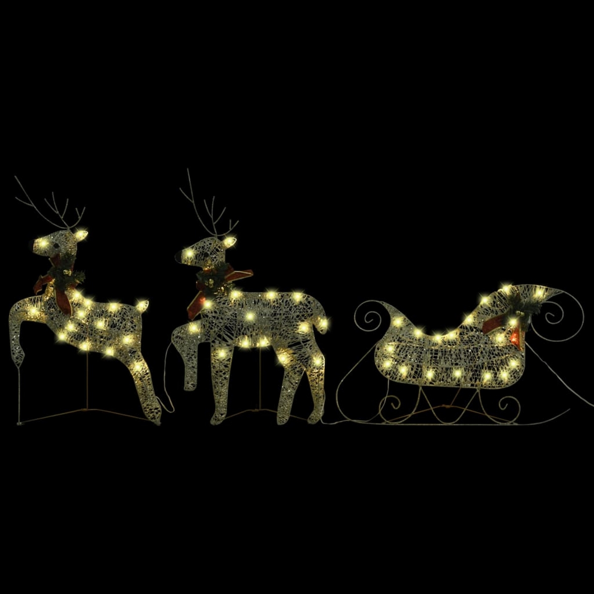 Picture of Benjara BM326407 7 Piece Edy Outdoor & Christmas Decoration with 140 Gold LED