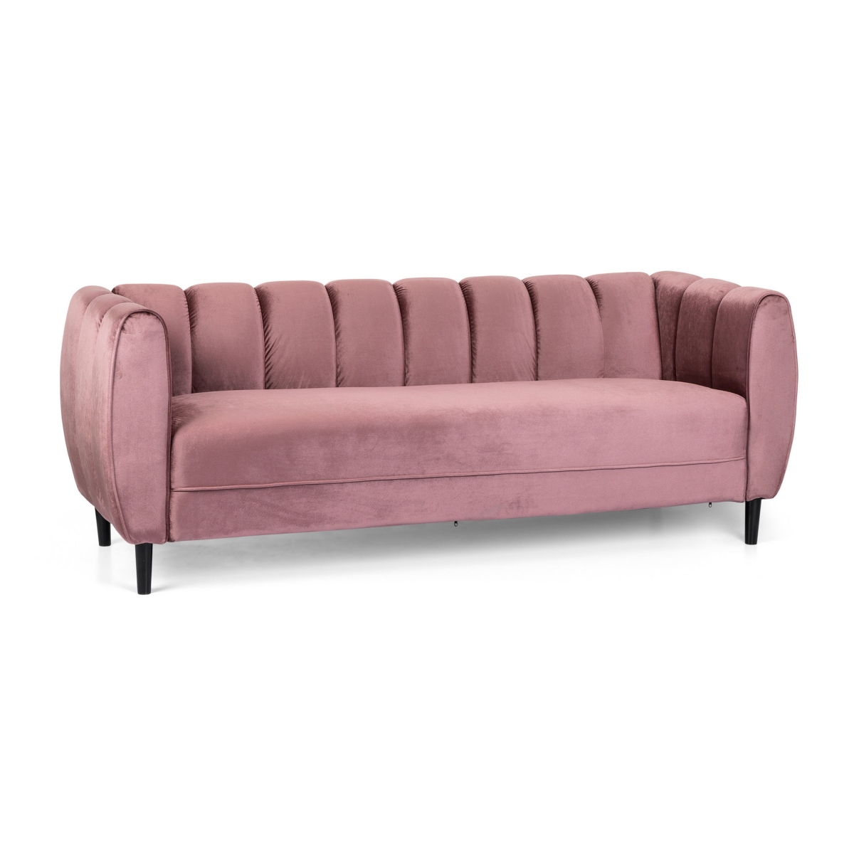 Picture of Benjara BM327734 83 in. Orla Retro Channel Tufted Stitch Design Sofa&#44; Pink Velvet